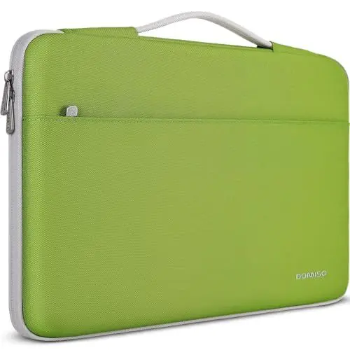 Produktbild: DOMISO Laptoptasche 14 zoll Laptop Hülle Tasche Kompatibel mit 15 Zoll MacBook Air M4/A3241 M3/A3114 M2/A2941,Wasserabweisend Laptophülle Sleeve mit Griff,Grasgrün