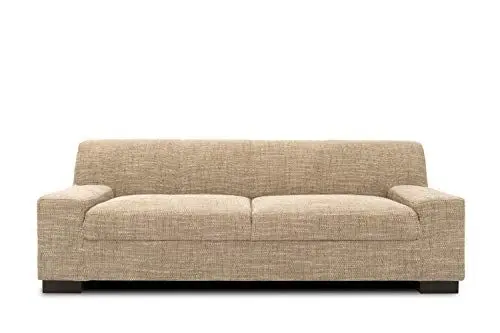 Produktbild: DOMO. collection Sofa Norma, 3-Sitzer Couch, 3er Polster-Garnitur mit Holzfüßen, 212 x 85 x 74 cm (BxTxH), Strukturstoff beige