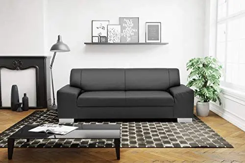 Produktbild: DOMO. collection Sofa Alisson, 3er Couch, 3-Sitzer, 3er Garnitur, Polstergarnitur 199 x 83 x 75 cm (BxTxH), in schwarz