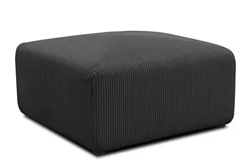 Produktbild: DOMO. collection Polsterhocker Malia, Cord Modul-Sofa, Hocker, Modul-Couch, Einzel-Polsterelement, kombinierbar, Sitzhocker, 85 x 85 x 42 cm (BxTxH), anthrazit