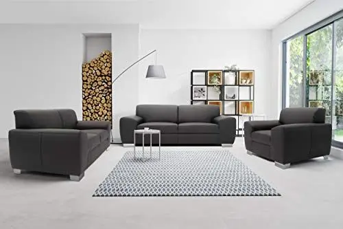 Produktbild: DOMO. collection Sessel Incanto, Leder-Garnitur, Armlehnenbreite 26 cm, Polstersessel in Kunstleder, 125 x 95 x 81 cm (BxTxH), schwarz