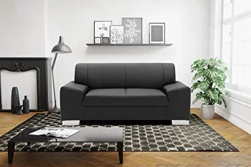 Produktbild: DOMO. collection Sofa Alisson, 2er Couch, 2-Sitzer, 2er Garnitur, Polstergarnitur 164 x 83 x 75 cm (BxTxH), in schwarz