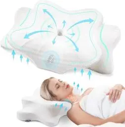 Produktbild: DONAMA Memory Foam Kissen ergonomisches Nackenkissen Kopfkissen Seitenschläferkissen für Seiten, Rücken & Bauchschläfer