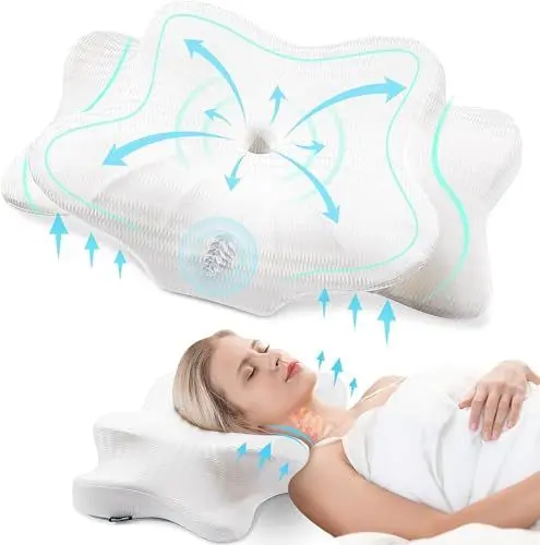 Produktbild: DONAMA Memory Foam Kissen ergonomisches Nackenkissen Kopfkissen Seitenschläferkissen für Seiten, Rücken & Bauchschläfer