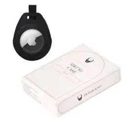 Produktbild: Donbolso Apple airtag Halter - Leder, Markenqualität, fest sitzend, hochwertig, für sicheren Halt und praktische Nutzung - airtag schlüsselanhänger Halter - Schwarz
