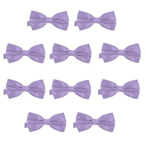 Produktbild: DonDon 10er Set Herren Fliege 12 x 6 cm gebunden und längenverstellbar flieder