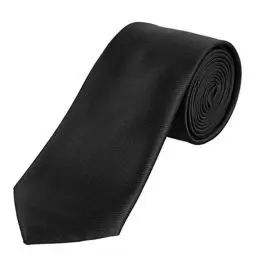 Produktbild: DonDon Herren Krawatte 7 cm klassische handgefertigte Business Krawatte Schwarz für Büro oder festliche Veranstaltungen