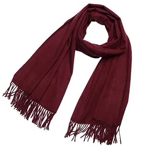 Produktbild: DonDon Schal Damen Winter Wollschal Winterschal groß und flauschig 200 x 70 cm - Dunkelrot
