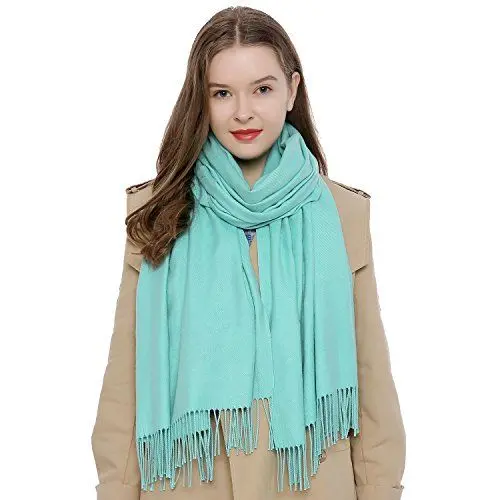 Produktbild: DonDon Schal Damen Winter Wollschal Winterschal warm weich 185 x 65 cm mintgrün