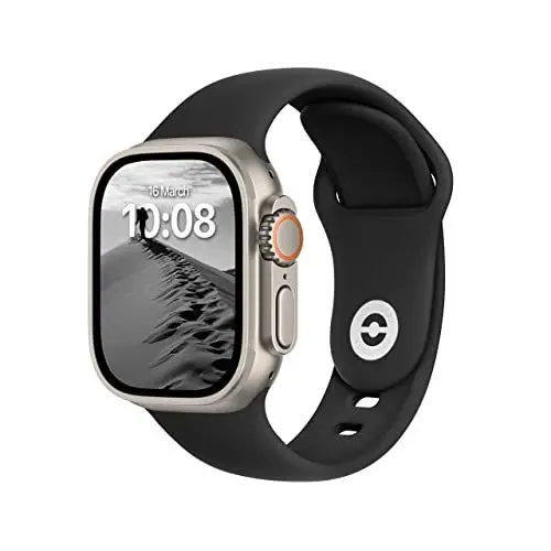 Produktbild: DONEGANI SB für Apple Watch Armband Ultra 2 Se 40mm 44mm 46mm 42mm 45mm 41mm 38mm 49mm Series 10 9 8 7 6 5 4 3 Original Damen Herren Sport Silikon Schwarz