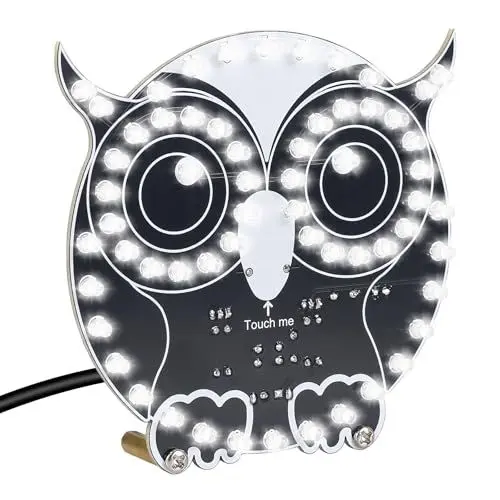 Produktbild: DONGKER Löt Bausatz, Eulenform LED Licht Löten Übungssatz, DIY Electronic Kits für Anfänger, Lehr und Lernausbildung DIY Lötprojekt LED Lampen Bausatz mit Touch-Steuerung, für MINT-Fächer