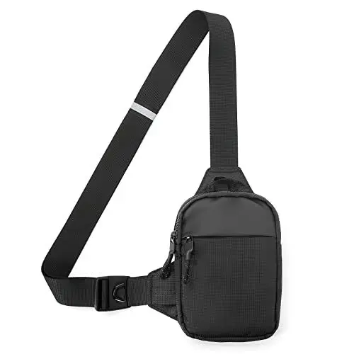 Produktbild: DONGKER Sling Chest Crossbody Bag, Wasserdicht Schultertasche, Crossbody Bag Backpack für Männer und Frauen, die Outdoor-Sportarten wandern (L, Schwarz)