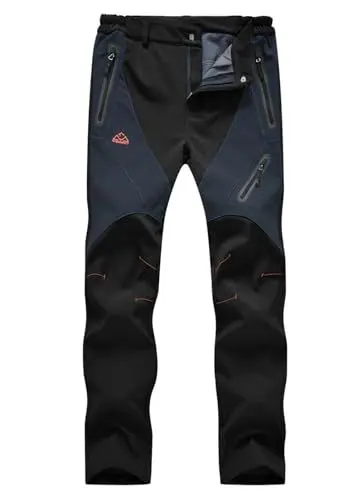 Produktbild: donhobo Damen Wanderhose Wasserdicht Softshellhose Outdoorhose Winddicht Warm Gefüttert Winterhose Trekkinghose Skihose Funktionshose Schwarz L