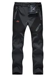 Produktbild: donhobo Damen Wanderhose Wasserdicht Softshellhose Outdoorhose Winddicht Warm Gefüttert Winterhose Trekkinghose Skihose Funktionshose Dunkelgrau L