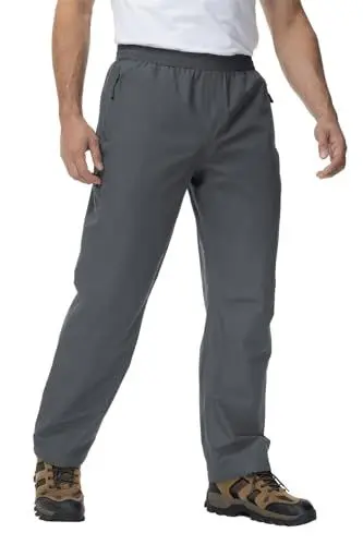 Produktbild: donhobo Herren Hose Wasserdicht Regenhose Leichte Winddichte Fahrrad für Outdoor Mesh Atmungsaktiv Arbeitshose Fahrradhose Wanderhose, Grau, XXL