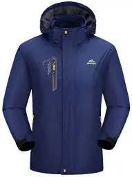 Produktbild: donhobo Herren Softshell Jacke Outdoor Funktionsjacke Freizeitjacke Leichte wasserdichte Winddichte Wandern Bergjacke Mantel mit Kapuze (Dunkelblau, M)