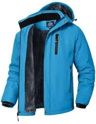 Produktbild: donhobo Herren Winter Arbeitsjacken Outdoorjacke Snowboardjacke Warme Gefüttert Verdickdete Funktionsjacke Kapuzenjacke, Blau, L