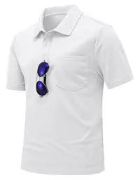 Produktbild: donhobo Poloshirt Herren Kurzarm Atmungsaktives Golf-Polo-Hemd Summer Poloshirts Männer T-Shirts Casual Sport Shirt Regular Fit Golf Tennis (Weiß, M)