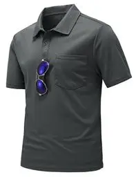 Produktbild: donhobo Poloshirts Herren Slim Fit Polo Shirt Sommer Hemd Schnelltrocknend Casual Sport Outdoor Atmungsaktives Golf T-Shirts (Dunkelgrau, M)