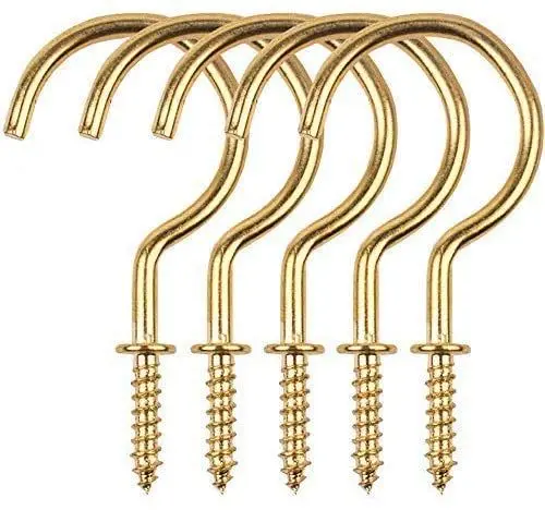 Produktbild: donjon Schraubhaken, 2.75 inches Edelstahl Deckenhaken,Cup Haken,Schraubhaken Edelstahl,Für Badezimmer Küche Wanddecke hängen Innen- und Außenbereich,20 Stück Gold