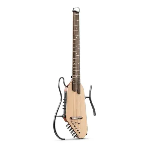 Produktbild: Donner Akustik-E-Gitarre HUSH I PRO Reise-Gitarre mit mehreren Effektmodi, Smart Gitarre-Set inklusive Kopfhörer, Gigbag, Gurt und Ladekabel