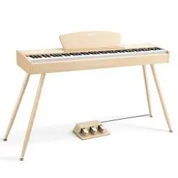 Produktbild: Donner DDP-80 E-Piano 88 Tasten Gewichtet Klavier, Hammermechanik II, Home Digital-Pianos Volle Größe Keyboard mit Ständer, Dreifach-pedal, USB-MIDI und Kopfhöreranschluss, Helle Holzfarbe
