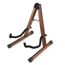 Produktbild: Donner Gitarrenständer Holz, guitar stand für Akustikgitarren, E-Gitarren, Bass, Banjo,Ukulele A-Frame aus massivem Akazienholz Gitarren Ständer (DS-3)