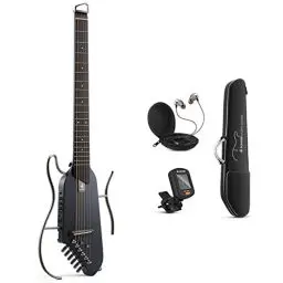 Produktbild: Donner HUSH-I Leise Elektro-Akustik Gitarre für Unterwegs, Kopfloser Tragbarer Reisegitarre, Ultraleichte Ahornkorpus mit abnehmbaren Rahmen, Gigbag und Zubehör