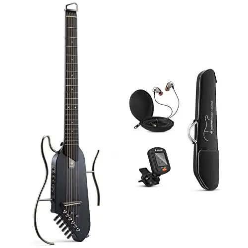 Produktbild: Donner HUSH-I Leise Elektro-Akustik Gitarre für Unterwegs, Kopfloser Tragbarer Reisegitarre, Ultraleichte Ahornkorpus mit abnehmbaren Rahmen, Gigbag und Zubehör