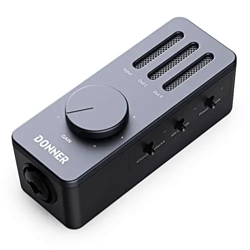 Produktbild: Donner Schnittstelle für Gitarre, USB Audio Interface für iPhone, iPad, Mac, IOS und PC mit USB-C, leichter Audio-Adapter mit 48V Power und XLR 6.35mm Composite-Anschlüssen für Podcasting Aufnahmen