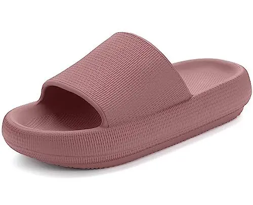 Produktbild: Donpapa Badeschuhe Damen Original Badeschlappen rutschfest Hausschuhe Badelatschen Pantoletten Herren Sommer Cozy Schlappen YZ Rotbraun 42-43