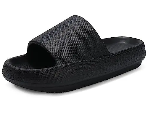 Produktbild: Donpapa Badeschuhe Damen Original Badeschlappen rutschfest Hausschuhe Badelatschen Pantoletten Herren Sommer Cozy Schlappen YZ Schwarz 40-41