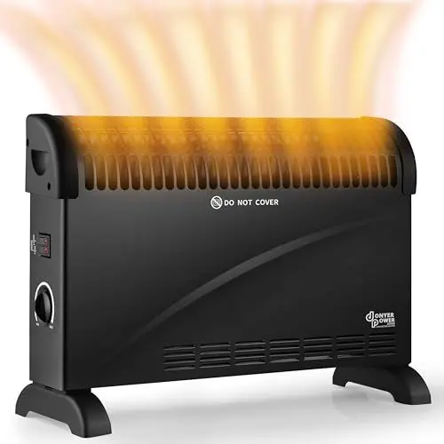 Produktbild: DONYER POWER Konvektor-Heizkörper 2000W Raumheizung mit einstellbarem Thermostat Schwarz