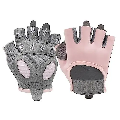 Produktbild: DoocliB Damen Fitness Handschuhe, Rutschfester Silikon,Sporthandschuhe für Damen,Atmungsaktive Trainingshandschuhe mit Mikrofasergewebe, Gym Gloves (Rosa-M)