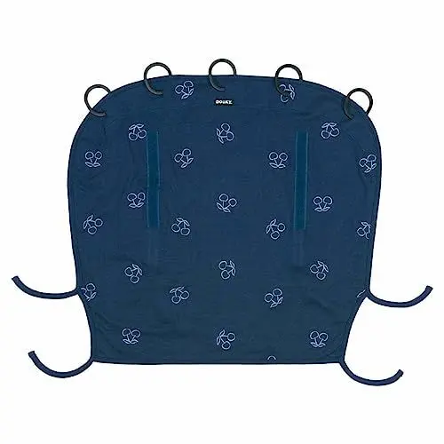 Produktbild: Dooky - Sonnenschutz für Kinderwagen, Buggy & Babyschale - Blau mit Kirschen - Sonnensegel Wetterschutz, Regenschutz Kinderwagen, Sonnenschutz Buggy, Sonnenschirm - Baumwolle - LxBxH = 26x3x18 cm