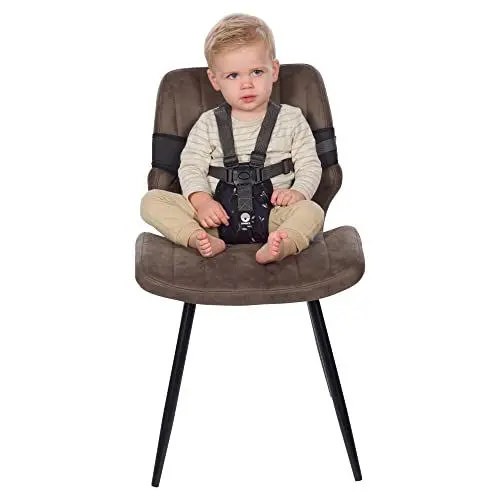 Produktbild: Dooky - Travel Chair Romantic Leaves Schwarz - Hochstuhl Baby Stuhl Sitzhöhung kind - 6-36 Monate - BSCI-Gütesiegel - 100% Polyester