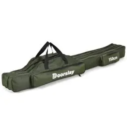 Produktbild: doorslay 3 Schicht Angeltasche Rutentasche, Faltender Angelrute Tasche, Angelrute Werkzeuge Aufbewahrungstasche, Tragbare Angelgerät Tasche 90/120/150 (optional