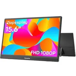 Produktbild: Dopesplay Portable Monitor 15,6 Zoll Tragbarer Monitor, FHD 1080P IPS Ultra-schlank, Portabler Mobiler Monitor mit Kickstand & Lautsprecher, USB Monitor für Laptop, PC, Mac, PS4/5, Xbox und Switch