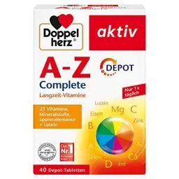 Produktbild: Doppelherz A-Z Complete - Langzeit-Vitamine - 23 Vitamine, Mineralstoffe & Spurenelementen PLUS Lutein - 40 DEPOT-Tabletten