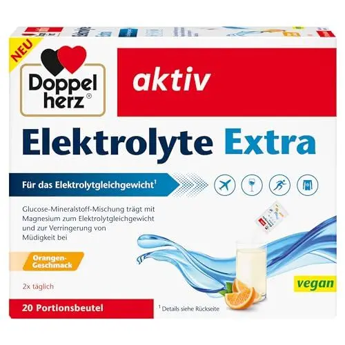 Produktbild: Doppelherz Elektrolyte Extra - Trägt mit Magnesium zum Elektrolytgleichgewicht sowie zur Verringerung von Müdigkeit bei - VEGAN - 20 Portionsbeutel