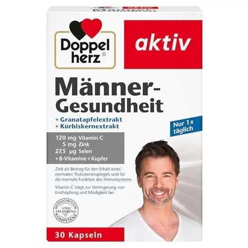 Produktbild: Doppelherz Männer-Gesundheit – Zink für den Erhalt normaler Testosteronspiegel und für die Funktion des Immunsystems – 1 x 30 Kapseln