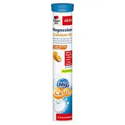 Produktbild: Doppelherz Magnesium + Calcium + D3 - als Beitrag für die normale Muskelfunktion und zum Erhalt normaler Knochen - 15 gut auflösende Brausetabletten mit Orangen-Maracuja-Geschmack