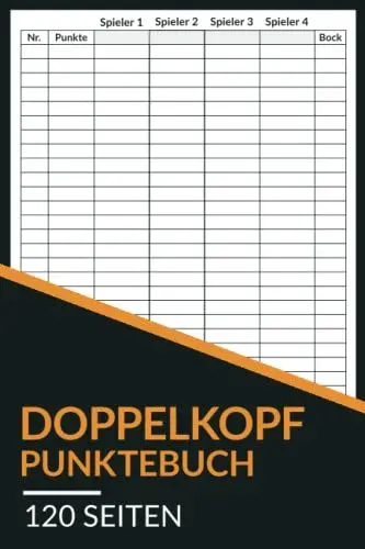 Produktbild: Doppelkopf Punktebuch: Der Punkteblock für Doppelkopf-Spiele (für bis zu 4 Spieler)