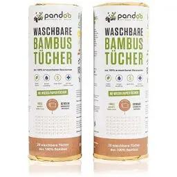 Produktbild: Doppelpack Bambus Allzwecktücher Küchenrolle - waschbare Haushaltstücher, umweltfreundliche Papiertücher, ersetzt bis zu 60 Haushaltsrollen, saugstärker und reißfester als herkömmliche Küchentücher