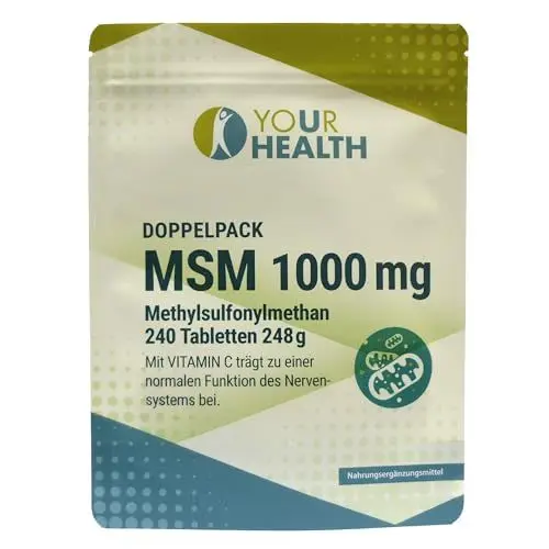 Produktbild: Doppelpack: MSM 1000 mg·· Methylsulfonylmethan·· mit Vitamin C - 240 Tabletten