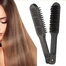 Produktbild: Doppelseitige Bürste Haarglättungskamm, Haarkamm Haarglättungskamm Styling-Werkzeuge Wildschweinborsten-Kammklemme, Zum Reduzieren von Spliss Ihres Haares