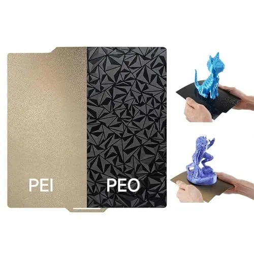 Produktbild: Doppelseitige PEO+PET Druckplatte 257x257mm, Bambulab Druckplatte für Bambu Lab X1, X1C, P1P, P1S 3D Drucker, Strukturierte Glatte Carbon Platte für 3D-Drucker