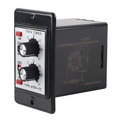 Produktbild: Doppel-Timer-Relaisschalter, Einstellbare 6S-60M-Verzögerungszeit-Knopfsteuerung, Wasserdicht und Staubdicht für Automatisierte Steuerschaltung, ATDV-YC (DC12V)