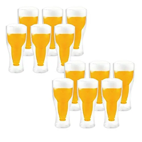 Produktbild: Doppelwandige Thermo Biergläser 12er Set mit 340ml Füllmenge - genießen Sie länger Ihr kühles Bier !!!
