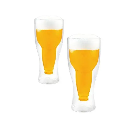 Produktbild: Doppelwandige Thermo Biergläser 2er Set mit 340ml Füllmenge - genießen Sie länger Ihr kühles Bier !!!